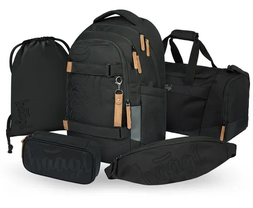 Baagl SET 5 Skate max Darkness: batoh, penál, sáček, sportovní taška, ledvinka