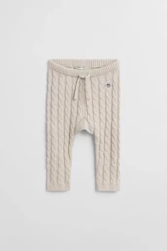 TEPLÁKY GANT SHIELD COTTON CABLE LEGGINGS LIGHT BEIGE MELANGE