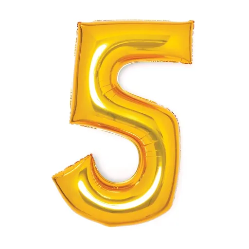 Amscan Fóliový balón - číslo 5, zlatý 66 cm