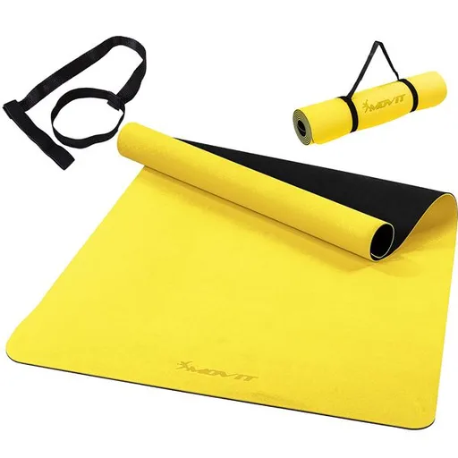 Jóga podložka protiskluzová žlutá 190 × 100 x 0,6 cm