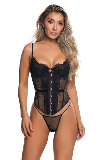Černý korzet s krajkou Essential Lace
