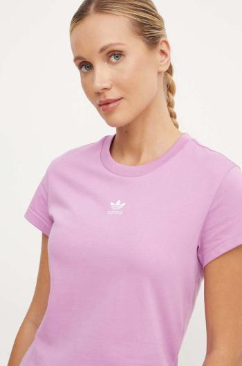 Bavlněné tričko adidas Originals růžová barva, IY7337