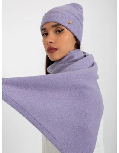 Dámský set s čepicí a šálou AMY fialový