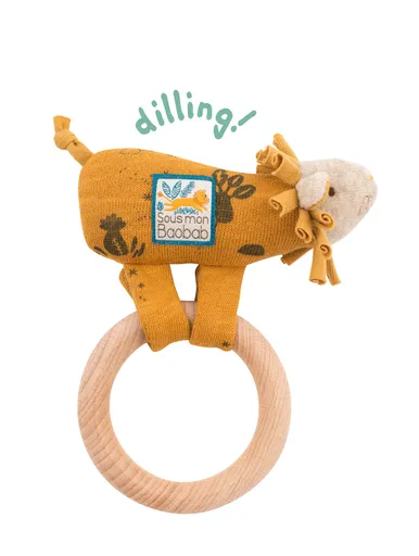 MOULIN ROTY Chrastící lvíček  s dřevěným kroužkem