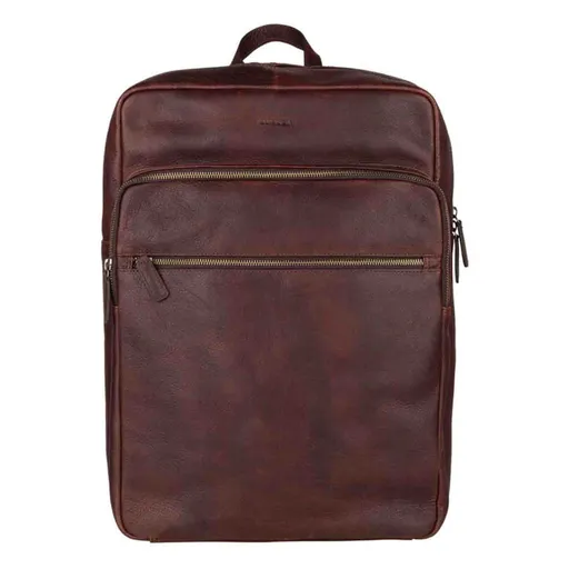 Kožený business batoh Burkely Marlo - hnědá
