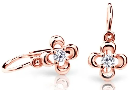 Cutie Diamonds Zlaté dětské náušnice Čtyřlístky s brilianty DC2013-10-00-X-4