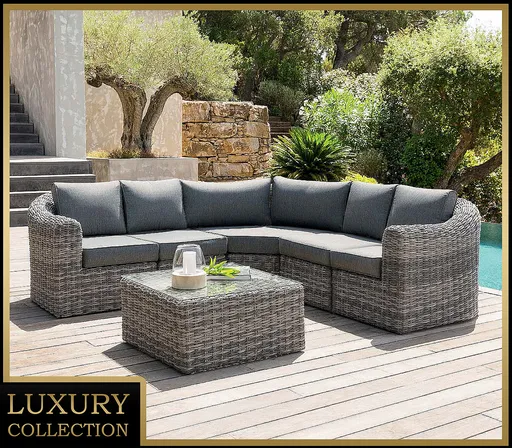 DEOKORK Ratanová modulová sestava rohová BORNEO LUXURY (šedá)