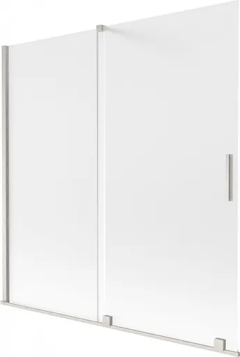 MEXEN/S Velar dvoukřídlá posuvná vanová zástěna 160 x 150, dekor, nikl kartáčovaný 896-160-000-31-97