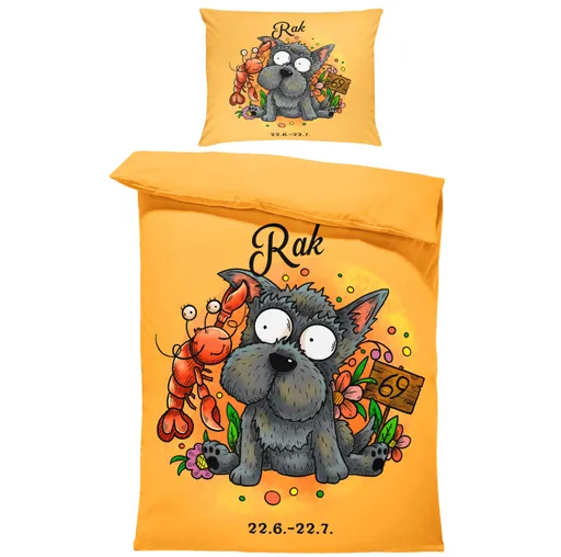 Povlečení Psí znamení – rak (Rozměr : 1x140/220 + 1x90/70)