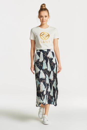 SUKNĚ GANT SALING PRINT PLEATED SKIRT EVENING BLUE