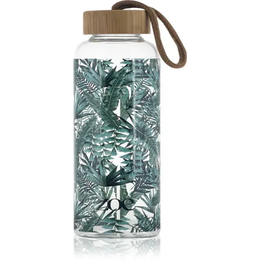 ZOE Bamboo Glass Bottle skleněná láhev na vodu barva Tropic green 550 ml