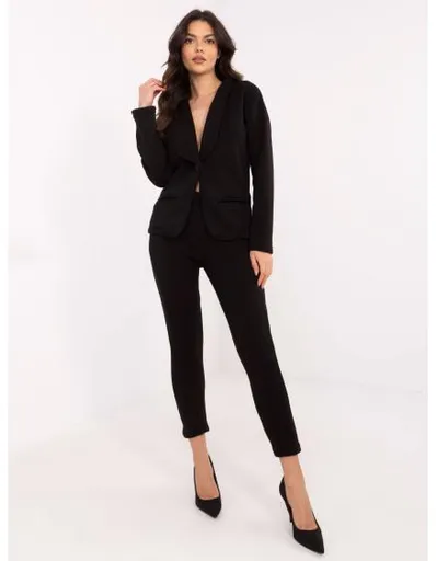 Černá dvoudílná mikinová souprava se zateplením