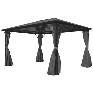 SHUMEE Pergola se závěsy, antracit 400 x 300 cm (44890)