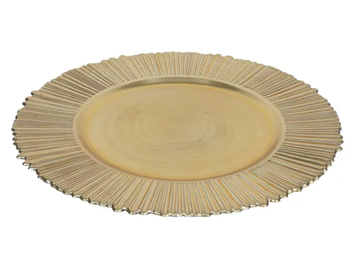 HIT Plastový dekorační talíř 33cm zlatý