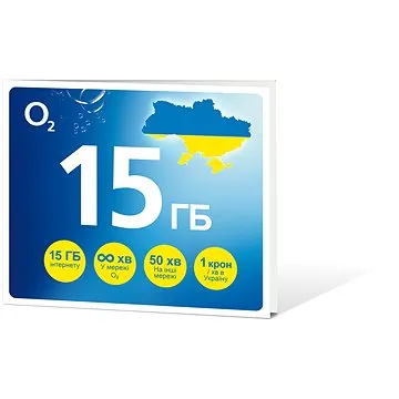 O2 Předplacená karta GO Ukrajina 15 GB