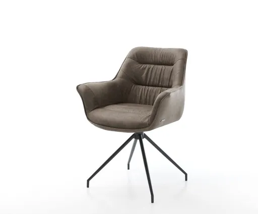 Otočná židle Kaira-Flex taupe vintage křížová podnož zúžená