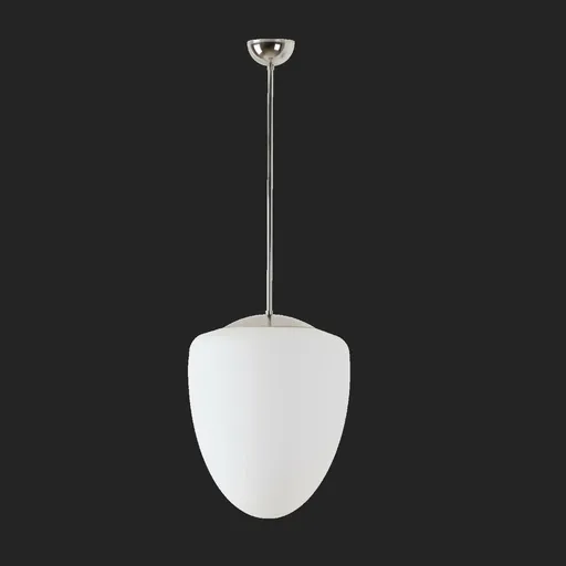 OSMONT AST45480 ASTRA P závěsné skleněné svítidlo nerez leštěná / bílá IP40 150W E27