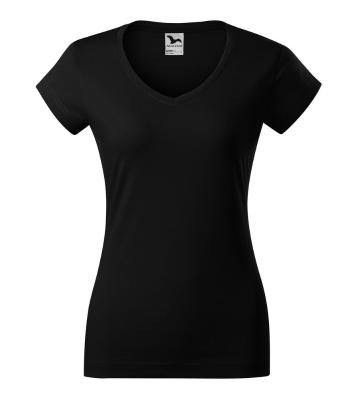 MALFINI Dámské tričko Fit V-neck - Černá | M