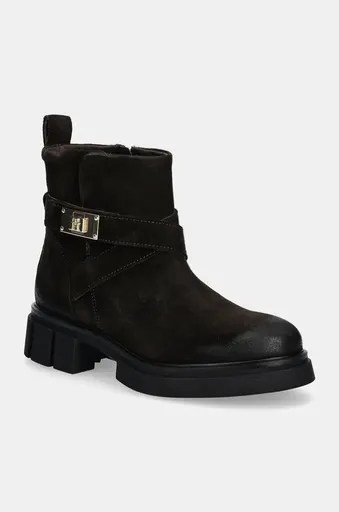 Semišové boty Tommy Hilfiger BIKER BRUSHED SUEDE
