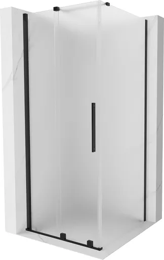 MEXEN/S Velar sprchový kout, posuvné dveře 100 x 100, dekor, černá 871-100-100-31-70