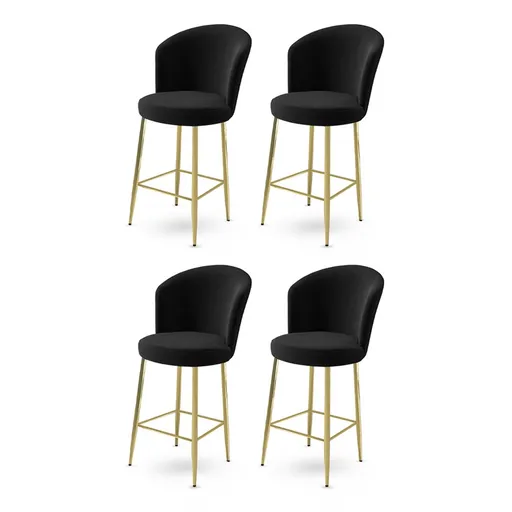 Bar Stool Set (4 Pieces) Alte - Black, Gold