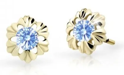 Cutie Jewellery Zlaté dětské náušnice C2213-30-X-1 světle modrá