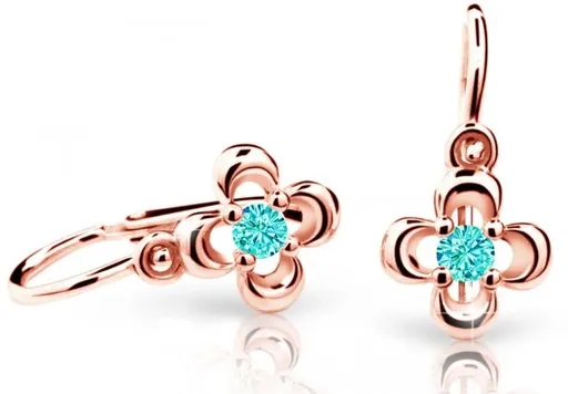 Cutie Jewellery Dětské náušnice z růžového zlata C2013-10-X-4 světle zelená