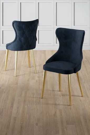 Sada židlí (4 kusy) Alpa - Anthracite, Gold