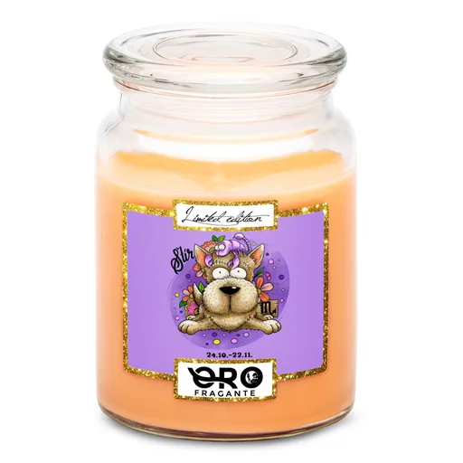 Svíčka Psí znamení – štír (Vůně svíčky: Tropické ovoce)