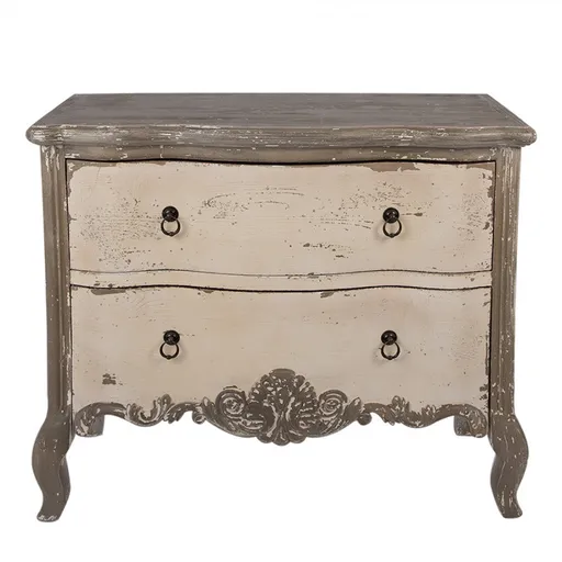 Béžovo-šedá antik dřevěná komoda se šuplíky Élisabeth - 95*40*82 cm 5H0714