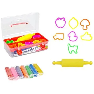 Modelovací sada: modelovací hmota, 7 tvořítek, váleček (8595138599714)