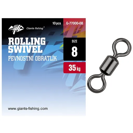 Giants Fishing Pevnostní obratlík Rolling Swivel 10ks - vel.18 (12kg),Giants Fishing Pevnostní obratlík Rolling Swivel 10ks - vel.18 (12kg)