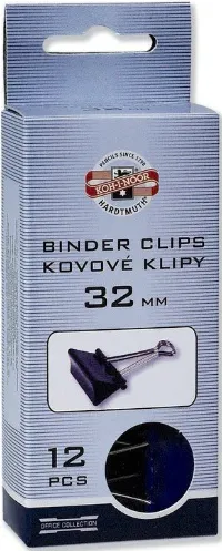 Kovové klipy černé 32mm 12ks