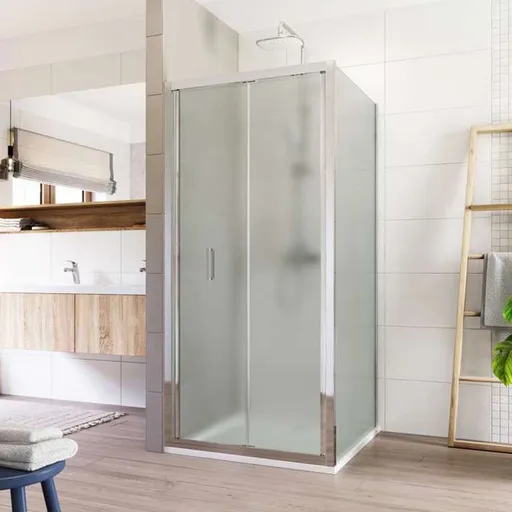 Mereo Sprchový kout, Lima, čtverec, zalamovací, 100x100 cm, chrom ALU, sklo Point CK86132K