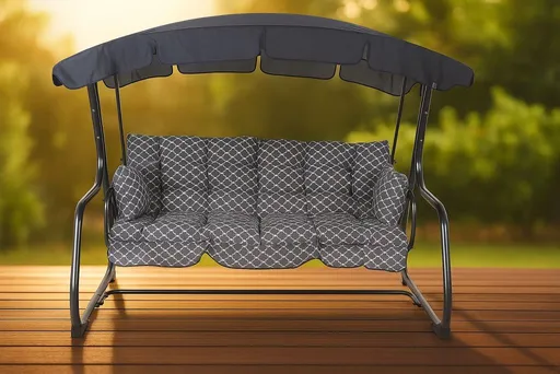 Zahradní houpačka kovová rozkládací 4 osoby 209 cm