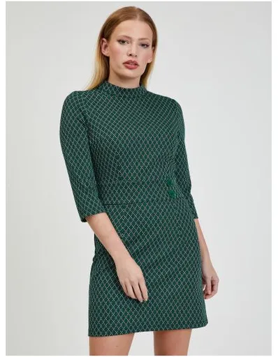 Zelené dámské vzorované šaty