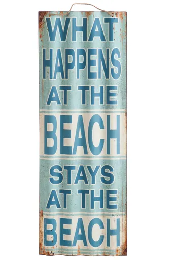 Závěsná kovová cedule The Beach - 40*2,5*126 cm J-Line by Jolipa