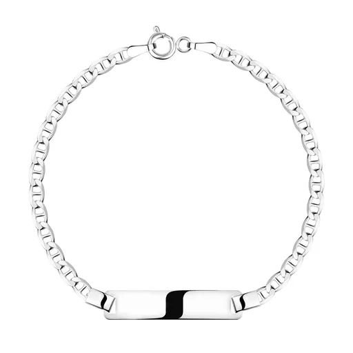 Dětský náramek ze stříbra 925 - hladký obdélník, řetízek typu Anker