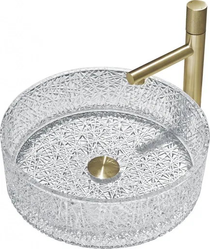 MEXEN Dema skleněné umyvadlo na desku 39x39, transparent 24043900