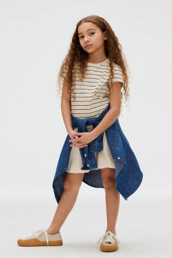 Detské bavlnené tričko Calvin Klein Jeans béžová farba, IG0IG02992