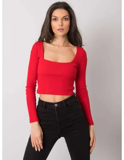 Dámská halenka krátká pruhovaná Cammy RUE PARIS červená