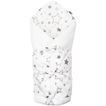 Klasická šnurovacia zavinovačka Vafle biela hviezdičky sivé (44192)