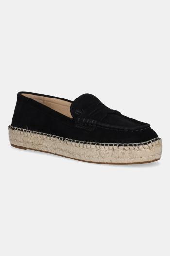 Semišové espadrilky Lauren Ralph Lauren Luize Loafer čierna farba, 802953958003