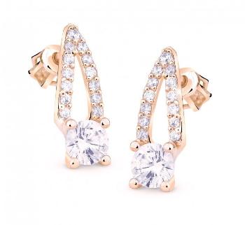 Cutie Jewellery Luxusní zlaté náušnice s třpytivými zirkony Z8044-30-10-X-4
