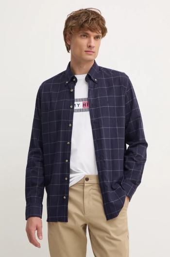 Bavlněná košile Hackett London tmavomodrá barva, regular, s límečkem button-down, HM3010066