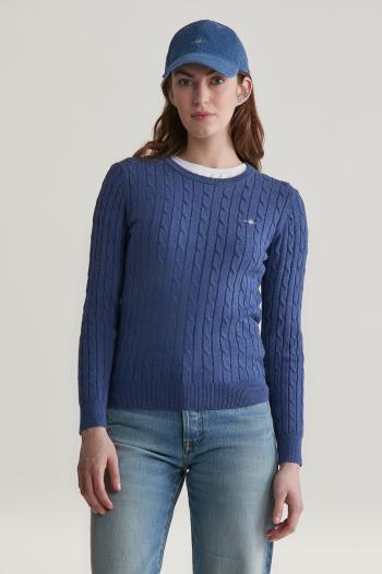 SVETR GANT STRETCH COTTON CABLE C-NECK DUSTY NAVY