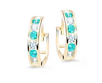 Cutie Jewellery Slušivé dětské náušnice ze žlutého zlata C3345-80-X-1 světle zelená