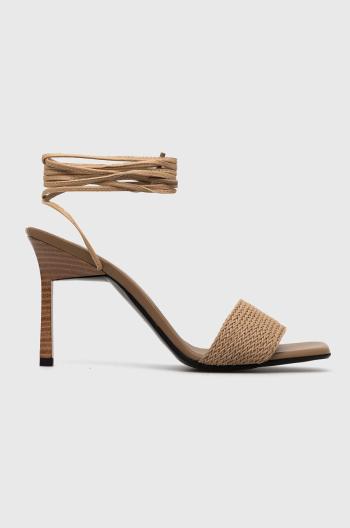 Sandály Calvin Klein GEO STIL GLADI SANDAL 90HH béžová barva, HW0HW01467