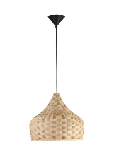 NOVA LUCE závěsné svítidlo MIA přírodní ratan a dřevo černý kabel E27 1x12W IP20 bez žárovky 9594341