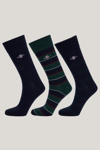 PONOŽKY GANT SHIELD TIE STRIPE SOCKS 3-PACK GB TARTAN GREEN